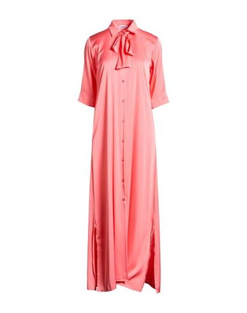 Woman Maxi dress Coral Size 10 Polyester, Elastane