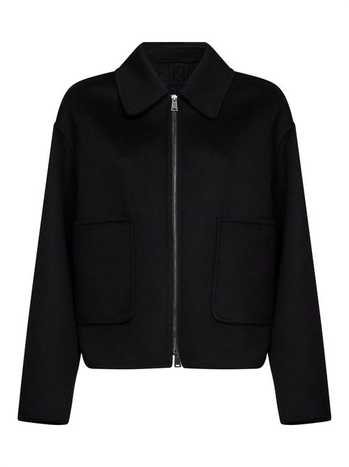Reversible Virgin Wool Blouson Jacket — Black