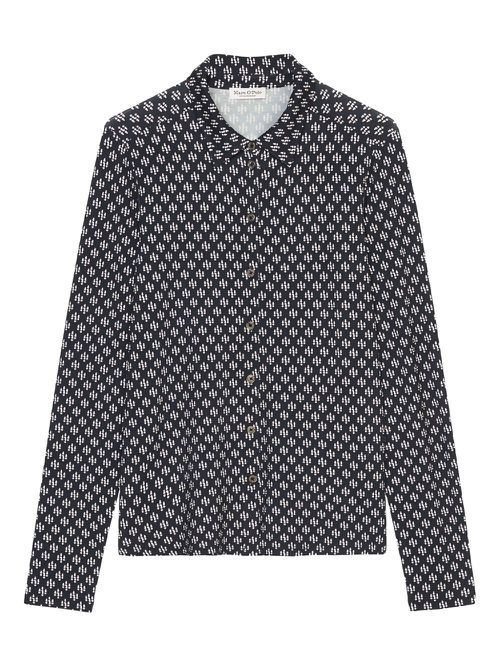 Geometric-print shirt - Blue