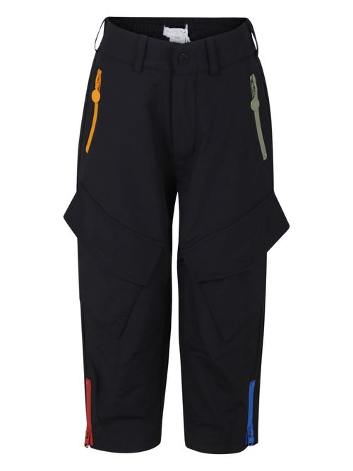 Multicolour zipper cargo trousers - Black
