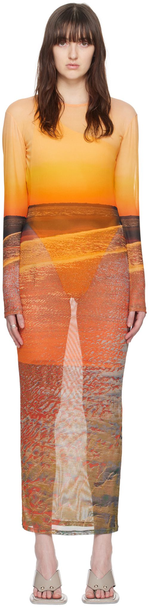 louisa ballou maxi dress Louisa Ballou semi-sheer sleeveless maxi dress
