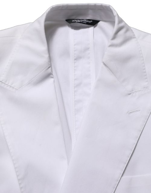Cotton Blend Blazer — White