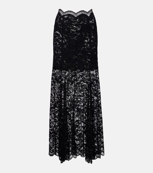 Floral lace midi skirt