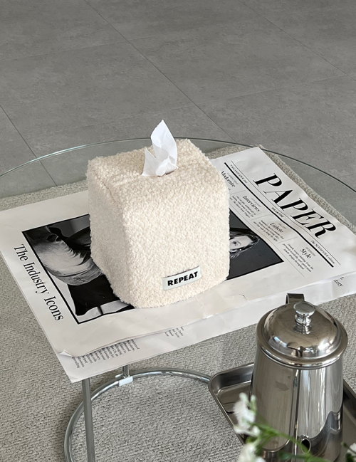 Cream Tissue Case Square Tissue Case