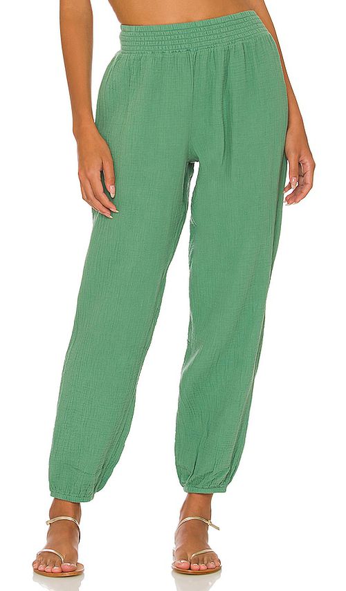 Bobi Beach Gauze Pant in Green.  XL. Also in L