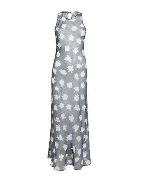 Woman Maxi dress Grey Size 10 Polyester