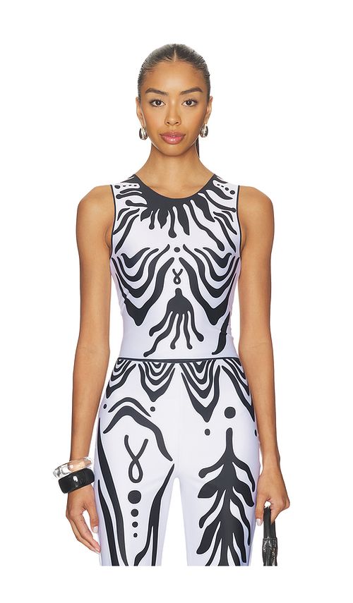 Di Petsa Iris Lycra Tank Top in White. - L also in XS