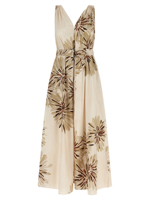 Bloom Print Cotton Dress — Beige