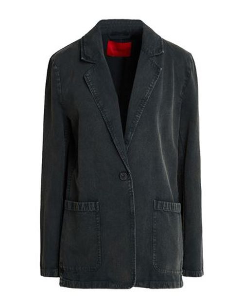 Woman Blazer Charcoal Size 4 Cotton, Viscose