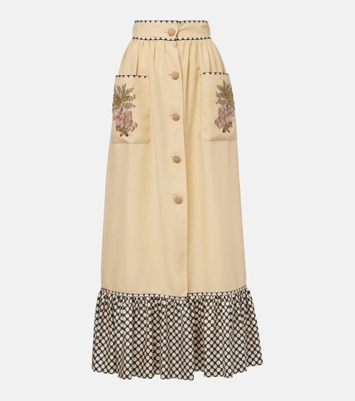 Plus De Pois embroidered maxi skirt