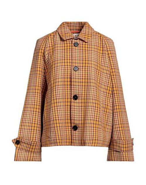 Marni Woman Coat Marigold Size 0 Virgin Wool, Lambskin
