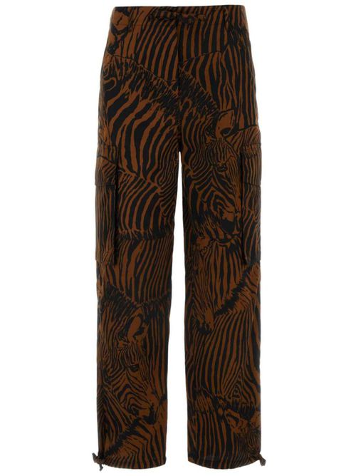 Cotton twill cargo trousers - Brown