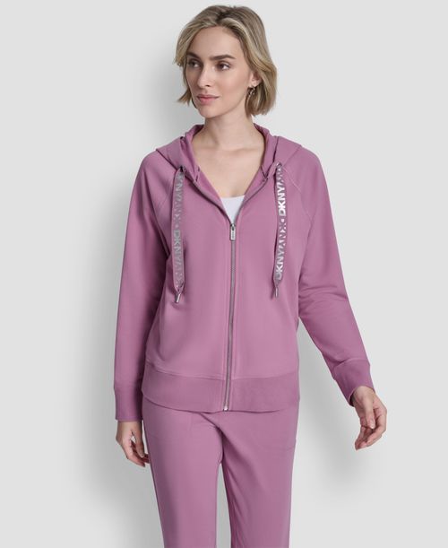 Women's Two-Tone Zip-Front Long-Sleeve Hoodie - Dusty Orchid