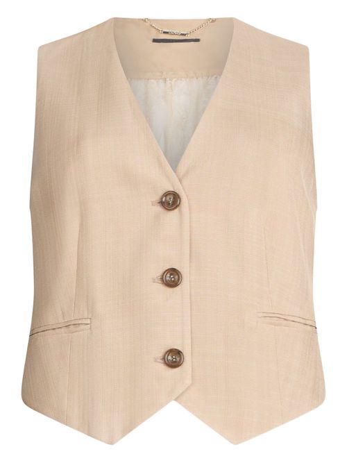 Lace-detailing gilet - Brown