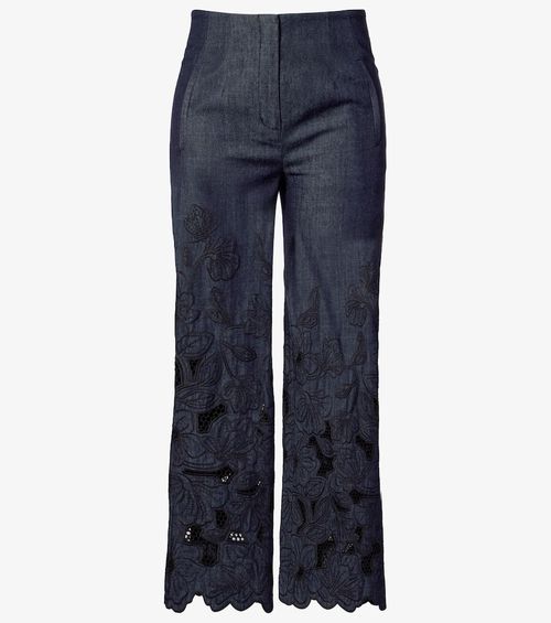 Osborne cotton chambray wide-leg pants
