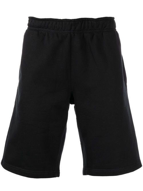 Elasticated-waist cotton shorts - Black