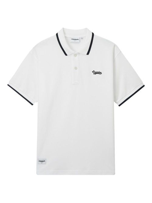 CHOCOOLATE logo-embroidered polo shirt - White