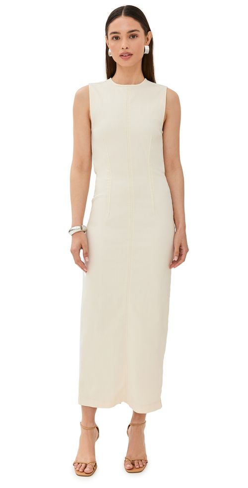 Kendi Denim Midi Dress Fior Di Latte