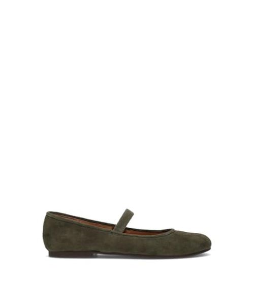 Frye Emma Elastic Mary Jane Flats for Women – Leather Slip-On Ballet Flats with Strap and Cushioned Footbed