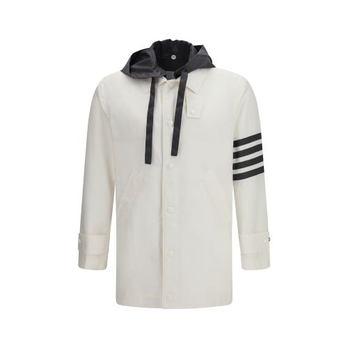Striped Grosgrain Detail Jacket — White