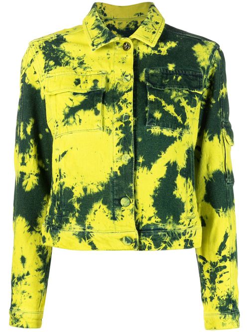 Prancing Horse bleached-effect jacket - Yellow