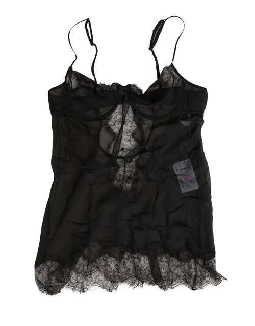 Silk Lace Chemise — Black