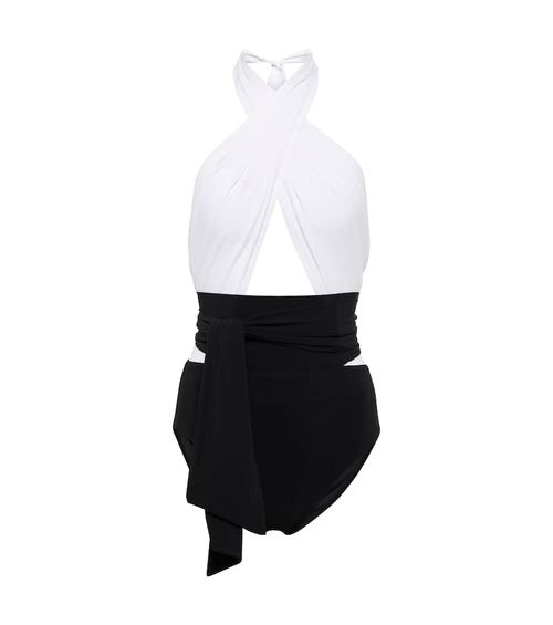 Cutout halterneck swimsuit
