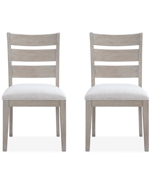 Sadie 2-Pc. Ladder Back Chair Set, Created for Gray