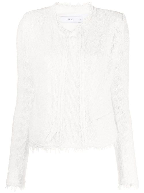 Shavani fringed cotton jacket - White