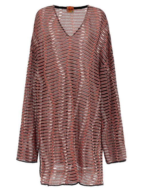 Wave Jacquard Sweater — Red