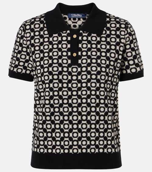 Medera wool jacquard polo sweater
