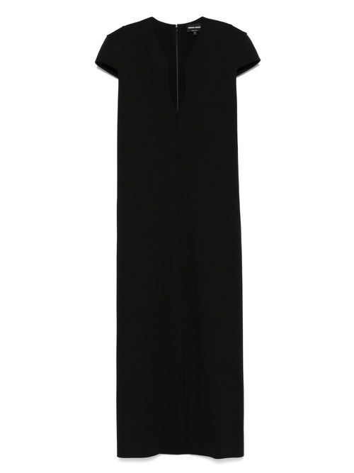 Giorgio Armani milano-stitch midi dress - Black