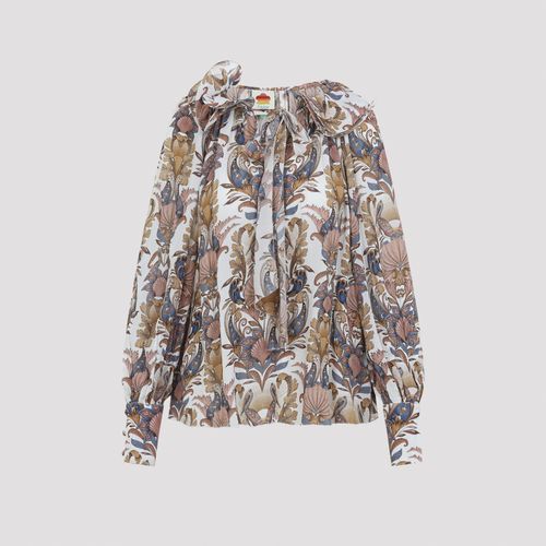 Delicate Flowers Stripes Blouse