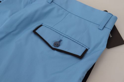 Cotton-Silk Chinos — Blue