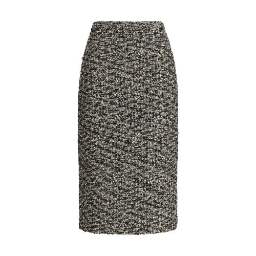 Laminated Bouclé Skirt — Gray