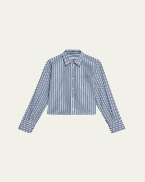 Stripe Cropped Oversized Shirt