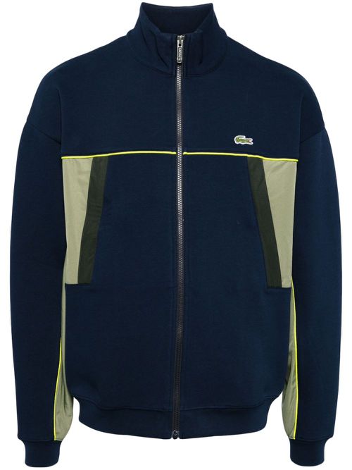 Logo-patch piqué jacket - Blue