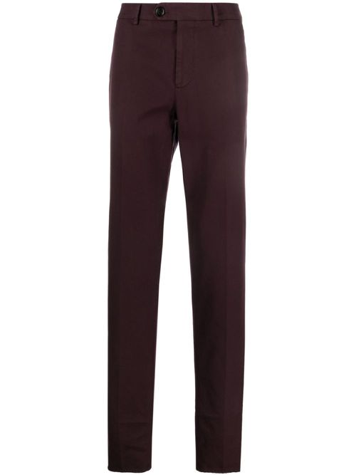 Straight-leg cotton trousers - Purple