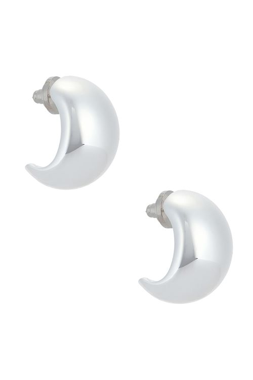 MEGA Bulles Earrings in Brass & Sterling Vermeil - Metallic Silver. a