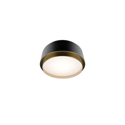 Black Aged Brass LED Flush Mount from the Salvo Collection