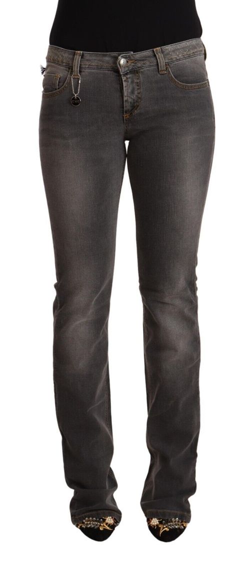 Gray Washed Low Waist Jeans — Gray