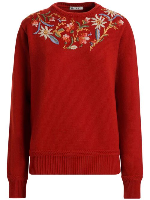 Alpine flowers-embroidered sweater