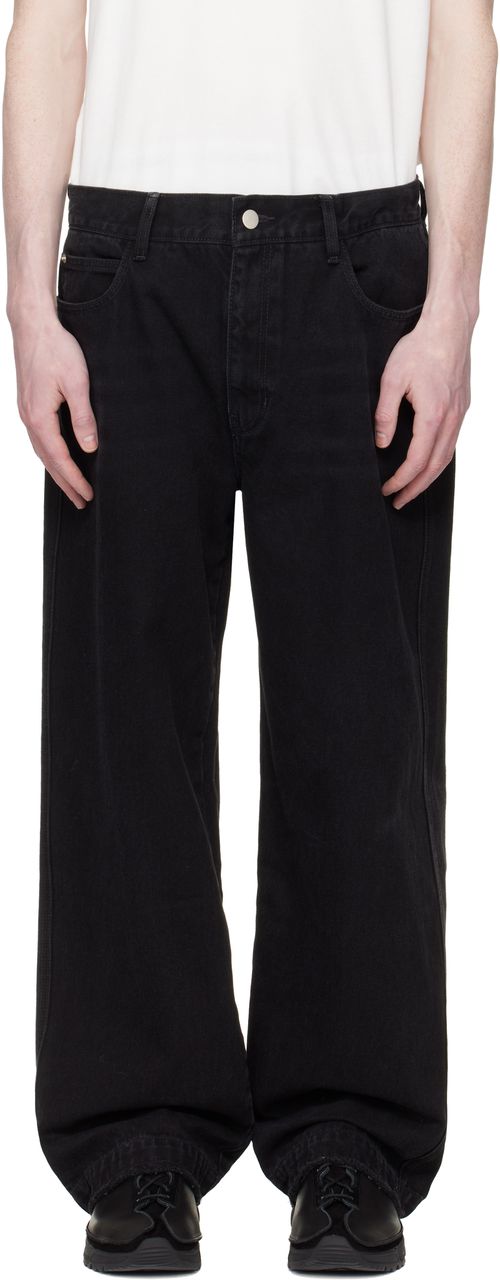 Black Raw-Edged Denim Jeans