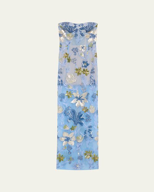Dahlia Sequin Floral Column Gown