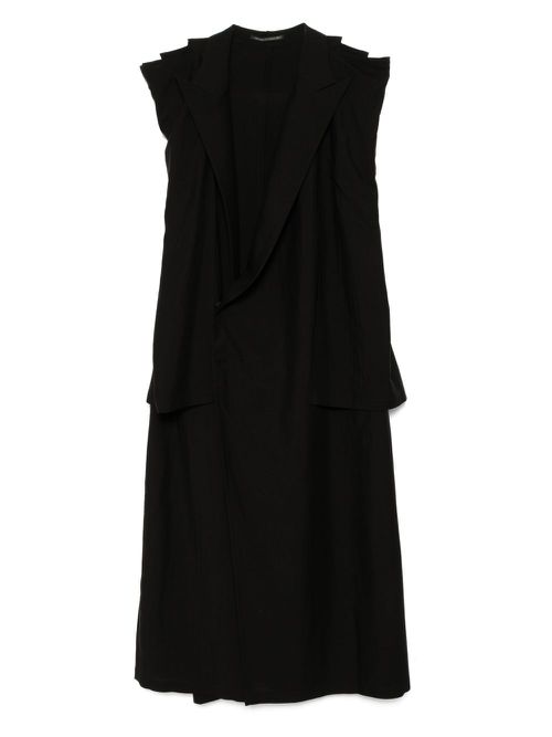Yohji Yamamoto twisted gabardine coat - Black