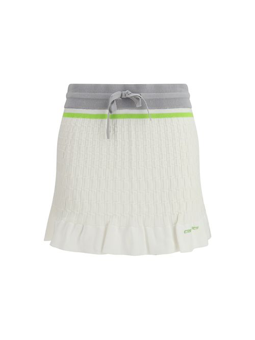 Logo-Jacquard Cotton Mini Skirt — White