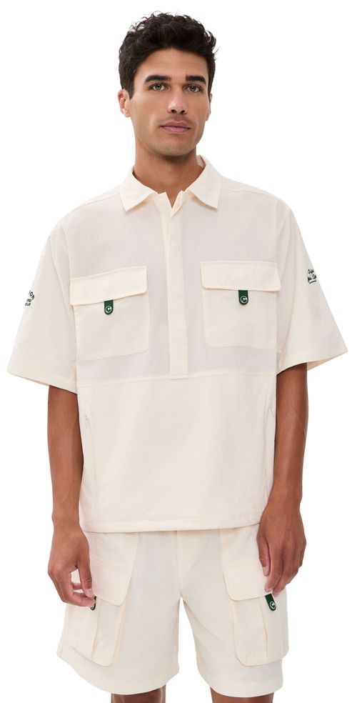 Bass Club Seersucker Windshirt Ivory