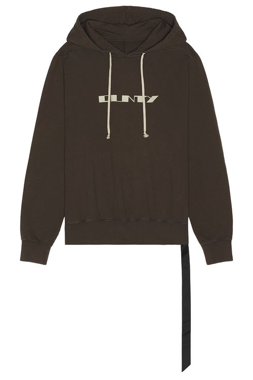 DRKSHDW by Rick Owens Oversized Hoodie in Scab in Dark Dust & Pearl - Brown. XL/1X also in