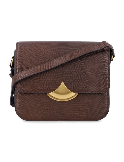 Structured Lizard-Embossed Mini Box Handbag with Adjustable Strap