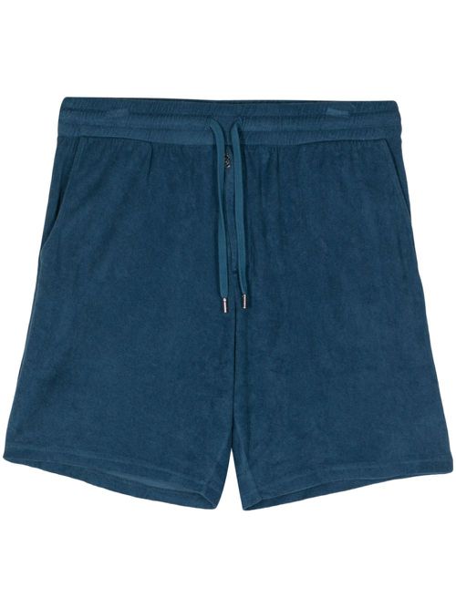 Towelling-finish deck shorts - Blue